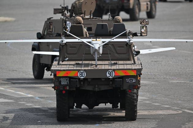 Bastille Day military parade in Paris PARIS, FRANCE - JULY 14: Soldiers ride on military vehicles during the traditional Bastille Day military parade on the Place de la Concorde in Paris, France on July 14, 2026. Mustafa Yalcin Anadolu Paris France. Editorial use only. Please get in touch for any other usage.  Copyright: x2026xAnadoluxMustafaxYalcinx