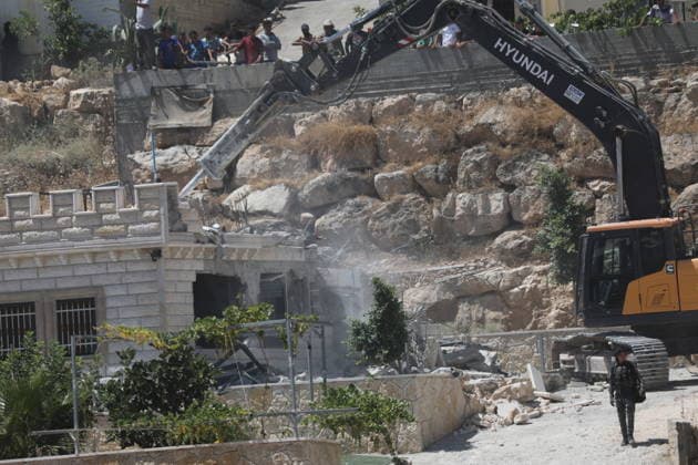 Israeli forces demolish Palestinian home in southern West Bank Israeli army vehicles demolish the home of Palestinian Osama Masaaf in the village of al-Deirat, east of Yatta, south of Hebron in the occupied West Bank, on July 14, 2026. Witnesses said the demolition took place during an Israeli military operation accompanied by heightened security measures. They added that Israeli forces used pepper spray to disperse Palestinians gathered at the scene, causing several people to sustain minor injuries. Photo by Mamoun Wazwaz apaimages Hebron West Bank Palestinian Territory 140726_Hebron_MW_00(10) Copyright: xapaimagesxMamounxWazwazx xapaimagesx