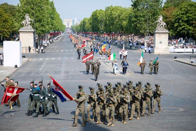 Bastille Day Parade - Paris Croatian Soldier during the annual Bastille Day military parade on the Champs-Elysees Avenue in Paris on July 14, 2026. Photo by Eliot Blondet ABACAPRESS.COM Paris France France  Copyright: xBlondetxEliot ABACAx