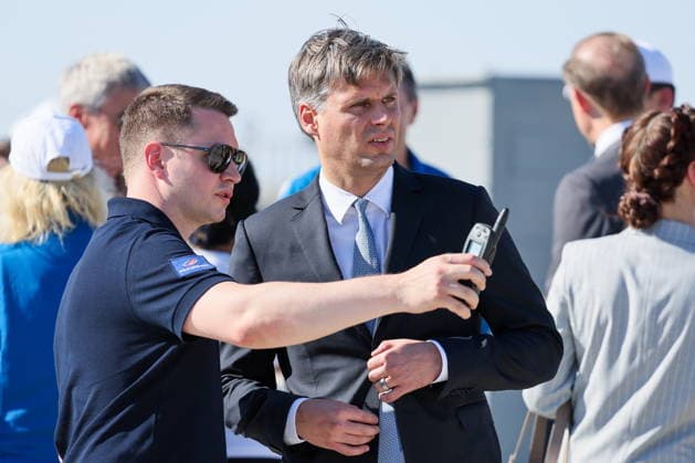 KAZAKHSTAN, BAIKONUR - JULY 14, 2026: Roscosmos General Director Dmitry Bakanov (C) before the launch of the Soyuz-2.1a rocket booster carrying the Soyuz MS-29 spacecraft from Baikonur Cosmodrome Baikonur Kazakhstan  - ZUMAt113 20260714_zaa_t113_165 Copyright: xSergeixSavostyanovx