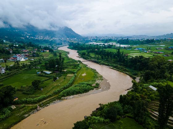 Drone View Of The Rising Bagmati River After Monsoon Rains In Kathmandu An aerial view shows rising water levels in the Bagmati River following heavy monsoon rains in Kathmandu, Nepal, on July 14, 2026. Kathmandu bagmati Nepal  Copyright: xAmbirxTolangx originalFilename: tolang-dronevie260714_npM3m.jpg