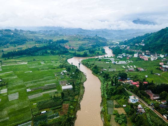 Drone View Of The Rising Bagmati River After Monsoon Rains In Kathmandu An aerial view shows rising water levels in the Bagmati River following heavy monsoon rains in Kathmandu, Nepal, on July 14, 2026. Kathmandu bagmati Nepal  Copyright: xAmbirxTolangx originalFilename: tolang-dronevie260714_npnPe.jpg
