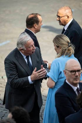 Bastille Day Parade - Place de la Concorde - Paris Gerard Larcher And Yael Braun Pivet during the annual Bastille Day military parade on the Champs-Elysees Avenue in Paris on July 14, 2026.Photo by Eliot Blondet ABACAPRESS.COM Paris France France  Copyright: xBlondetxEliot ABACAx