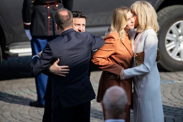 Bastille Day Parade - Place de la Concorde - Paris Ukrainian President s wife Olena Zelenska, Ukraine s President Volodymyr Zelensky and French Prime Minister Sebastien Lecornu and Brigitte Macron during the annual Bastille Day military parade on the Champs-Elysees Avenue in Paris on July 14, 2026.Photo by Eliot Blondet ABACAPRESS.COM Paris France France  Copyright: xBlondetxEliot ABACAx