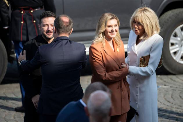 Bastille Day Parade - Place de la Concorde - Paris Ukrainian President s wife Olena Zelenska, Ukraine s President Volodymyr Zelensky and French Prime Minister Sebastien Lecornu and Brigitte Macron during the annual Bastille Day military parade on the Champs-Elysees Avenue in Paris on July 14, 2026.Photo by Eliot Blondet ABACAPRESS.COM Paris France France  Copyright: xBlondetxEliot ABACAx