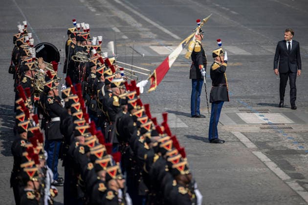 Bastille Day Parade - Place de la Concorde - Paris French President Emmanuel Macron during the annual Bastille Day military parade on the Champs-Elysees Avenue in Paris on July 14, 2026. Photo by Eliot Blondet ABACAPRESS.COM Paris France France  Copyright: xBlondetxEliot ABACAx