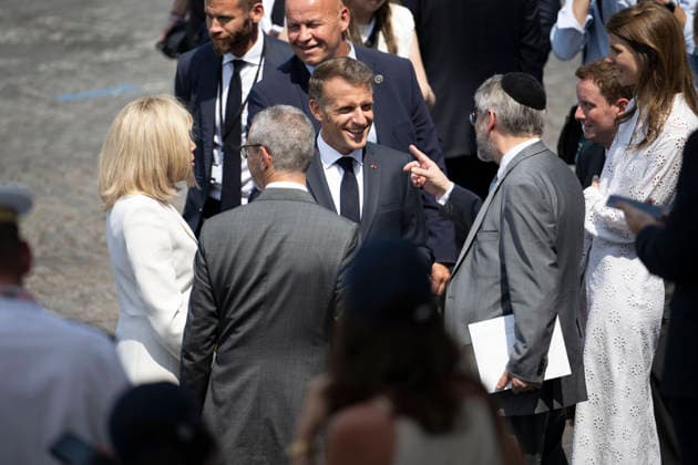Bastille Day Parade - Place de la Concorde - Paris French President Emmanuel Macron and Haïm Korsia during the annual Bastille Day military parade on the Champs-Elysees Avenue in Paris on July 14, 2026.Photo by Eliot Blondet ABACAPRESS.COM Paris France France  Copyright: xBlondetxEliot ABACAx