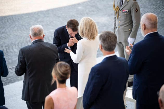 Bastille Day Parade - Place de la Concorde - Paris French President Emmanuel Macron and Brigitte Macron during the annual Bastille Day military parade on the Champs-Elysees Avenue in Paris on July 14, 2026. Photo by Eliot Blondet ABACAPRESS.COM Paris France France  Copyright: xBlondetxEliot ABACAx