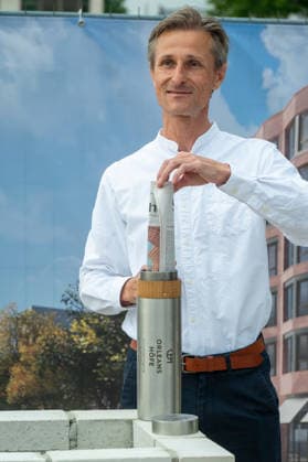 Muenchen, Grundsteinlegung der Orleanshoefe an der Orleansstrasse, Joerg Spengler Bezirksausschuss 5 Vorsitzender *** Munich, groundbreaking ceremony for the Orleanshöfe on Orleansstraße; Jörg Spengler, Chair of District Committee 5