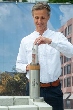 Muenchen, Grundsteinlegung der Orleanshoefe an der Orleansstrasse, Joerg Spengler Bezirksausschuss 5 Vorsitzender *** Munich, groundbreaking ceremony for the Orleanshöfe on Orleansstraße; Jörg Spengler, Chair of District Committee 5