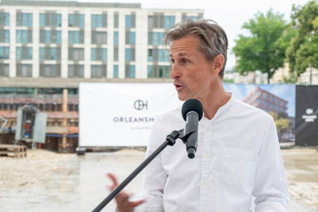 Muenchen, Grundsteinlegung der Orleanshoefe an der Orleansstrasse, Joerg Spengler Bezirksausschuss 5 Vorsitzender *** Munich, groundbreaking ceremony for the Orleanshöfe on Orleansstraße; Jörg Spengler, Chair of District Committee 5