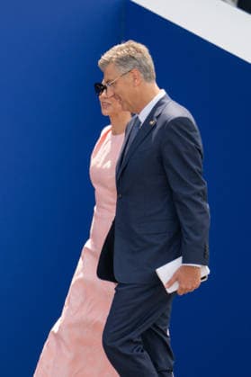 Bastille Day Parade - Place de la Concorde - Paris Croatia s Prime Minister Andrej Plenkovic and his wife Ana Maslac Plenkovic during the annual Bastille Day military parade on the Champs-Elysees Avenue in Paris on July 14, 2026. Photo by Alexis Jumeau ABACAPRESS.COM. Paris France  Copyright: xJumeauxAlexis ABACAx