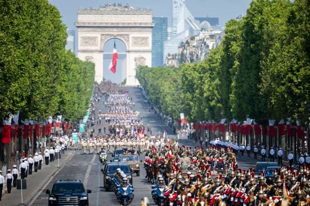 Bastille Day Parade - Paris - Bela French President Emmanuel Macron during the annual Bastille Day in Paris on July 14, 2026. Photo by Eliot Blondet ABACAPRESS.COM Paris France France  Copyright: xBlondetxEliot ABACAx