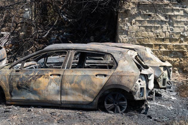 Fire breaks out on Solfatara volcano in Pozzuoli POZZUOLI, ITALY - JULY 14: The aftermath of a wildfire is seen in the Pisciarelli area on the outer edge of the Solfatara volcanic crater in the Campi Flegrei (Phlegraean Fields) volcanic region near Naples, Italy, on July 14, 2026. The fire, which broke out on July 13, burned vegetation across the area as firefighters continued assessment and recovery operations. Eliano Imperato Anadolu Naples Italy. Editorial use only. Please get in touch for any other usage.  Copyright: x2026xAnadoluxElianoxImperatox