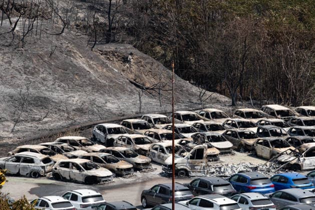 Fire breaks out on Solfatara volcano in Pozzuoli POZZUOLI, ITALY - JULY 14: The aftermath of a wildfire is seen in the Pisciarelli area on the outer edge of the Solfatara volcanic crater in the Campi Flegrei (Phlegraean Fields) volcanic region near Naples, Italy, on July 14, 2026. The fire, which broke out on July 13, burned vegetation across the area as firefighters continued assessment and recovery operations. Eliano Imperato Anadolu Naples Italy. Editorial use only. Please get in touch for any other usage.  Copyright: x2026xAnadoluxElianoxImperatox