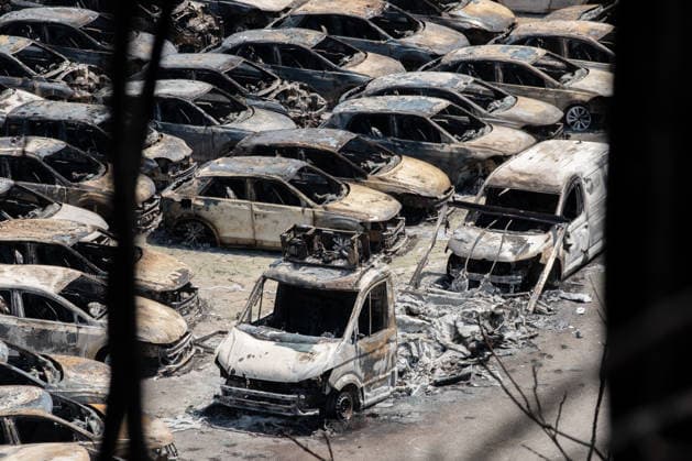 Fire breaks out on Solfatara volcano in Pozzuoli POZZUOLI, ITALY - JULY 14: The aftermath of a wildfire is seen in the Pisciarelli area on the outer edge of the Solfatara volcanic crater in the Campi Flegrei (Phlegraean Fields) volcanic region near Naples, Italy, on July 14, 2026. The fire, which broke out on July 13, burned vegetation across the area as firefighters continued assessment and recovery operations. Eliano Imperato Anadolu Naples Italy. Editorial use only. Please get in touch for any other usage.  Copyright: x2026xAnadoluxElianoxImperatox