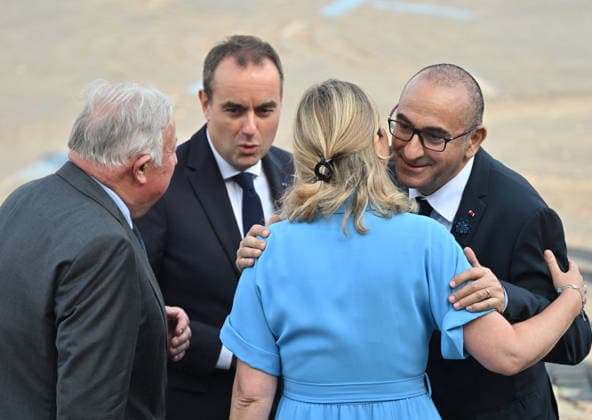 Gérard Larcher, President of the Senate; Yaël Braun Pivet, President of the National Assembly; Sébastien Lecornu, Prime Minister; Laurent Nunez, Minister of State and Minister of the Interior; President Emmanuel Macron and officials during the July 14 military ceremony in Paris. Liewig Jacovides Bestimage President Emmanuel Macron and officials during the military ceremony on July 14 in Paris, France  Copyright: xJacovidesx xLiewigx xBestimagexJacovidesx xLiewigx xBestimagex