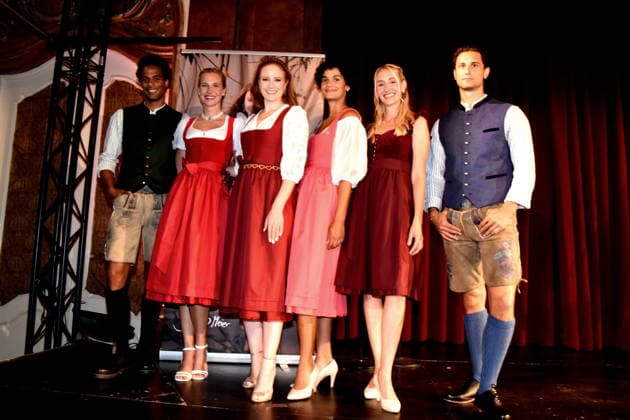 Models mit Barbara Meier Model Muenchen 14.07.2026 Silbersaal des Deutschen Theater Vorstellung der diesjaehrigen Wiesn-Barbara Meier praesentiert ihre nachhaltige Dirndl Kollektion - Angermaier X Greenline by Barbara Meier. Foto Muenchen *** Fashion Show with Barbara Meier, Munich, July 14, 2026, Silbersaal at the Deutsches Theater; Presentation of this year s Oktoberfest; Barbara Meier presents her sustainable dirndl collection, Angermaier X Greenline by Barbara Meier; Photo: Munich