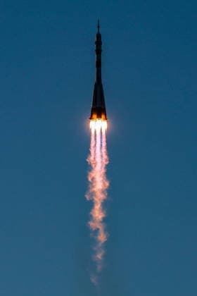 KAZAKHSTAN, KYZYLORDA REGION - JULY 14, 2026: A Soyuz-2.1a rocket booster blasts off from the Baikonur Cosmodrome to put into orbit the Soyuz MS-29 spacecraft with Roscosmos cosmonauts Pyotr Dubrov, Anna Kikina and NASA astronaut Anil Menon on board as the prime crew of Expedition 74 75 to the International Space Station (ISS). Sergei Savostyanov TASS  95037977