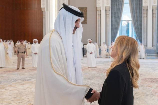 Qatar emir receives condolences at Lusail Palace Qatar s Emir Sheikh Tamim bin Hamad Al Thani receives delegations offering condolences following the death of former Emir Sheikh Hamad bin Khalifa Al Thani at Lusail Palace in Doha, Qatar, on July 14, 2026. The delegations included heads of state, official representatives, and senior officials paying their respects. Photo by Emiri Diwan Office apaimages Doha Doha Qatar 140726_Qatar_QPO_00(31) Copyright: xapaimagesxEmirixDiwanxOfficex xapaimagesx