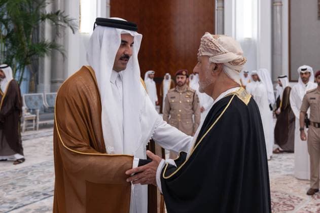 Qatar emir receives condolences at Lusail Palace Qatar s Emir Sheikh Tamim bin Hamad Al Thani receives delegations offering condolences following the death of former Emir Sheikh Hamad bin Khalifa Al Thani at Lusail Palace in Doha, Qatar, on July 14, 2026. The delegations included heads of state, official representatives, and senior officials paying their respects. Photo by Emiri Diwan Office apaimages Doha Doha Qatar 140726_Qatar_QPO_00(6) Copyright: xapaimagesxEmirixDiwanxOfficex xapaimagesx