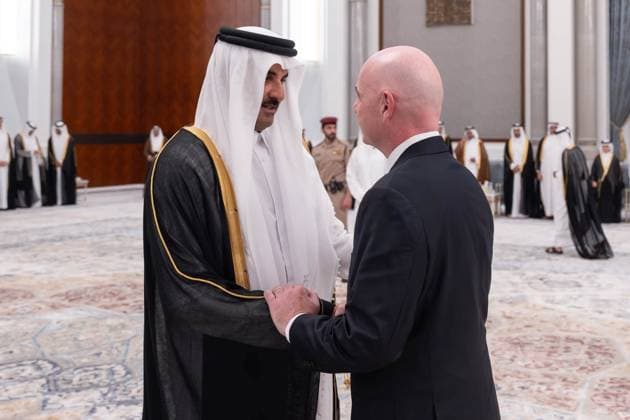 Qatar emir receives condolences at Lusail Palace Qatar s Emir Sheikh Tamim bin Hamad Al Thani receives delegations offering condolences following the death of former Emir Sheikh Hamad bin Khalifa Al Thani at Lusail Palace in Doha, Qatar, on July 14, 2026. The delegations included heads of state, official representatives, and senior officials paying their respects. Photo by Emiri Diwan Office apaimages Doha Doha Qatar 140726_Qatar_QPO_00(7) Copyright: xapaimagesxEmirixDiwanxOfficex xapaimagesx