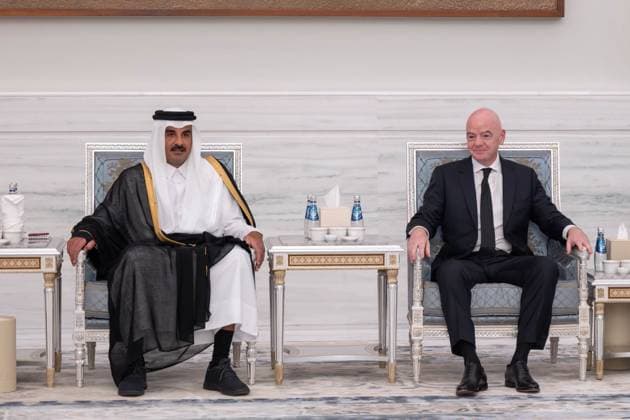 Qatar emir receives condolences at Lusail Palace Qatar s Emir Sheikh Tamim bin Hamad Al Thani receives delegations offering condolences following the death of former Emir Sheikh Hamad bin Khalifa Al Thani at Lusail Palace in Doha, Qatar, on July 14, 2026. The delegations included heads of state, official representatives, and senior officials paying their respects. Photo by Emiri Diwan Office apaimages Doha Doha Qatar 140726_Qatar_QPO_00(23) Copyright: xapaimagesxEmirixDiwanxOfficex xapaimagesx