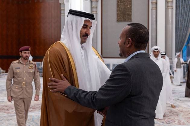 Qatar emir receives condolences at Lusail Palace Qatar s Emir Sheikh Tamim bin Hamad Al Thani receives delegations offering condolences following the death of former Emir Sheikh Hamad bin Khalifa Al Thani at Lusail Palace in Doha, Qatar, on July 14, 2026. The delegations included heads of state, official representatives, and senior officials paying their respects. Photo by Emiri Diwan Office apaimages Doha Doha Qatar 140726_Qatar_QPO_00(35) Copyright: xapaimagesxEmirixDiwanxOfficex xapaimagesx