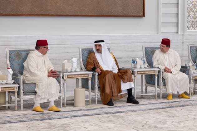 Qatar emir receives condolences at Lusail Palace Qatar s Emir Sheikh Tamim bin Hamad Al Thani receives delegations offering condolences following the death of former Emir Sheikh Hamad bin Khalifa Al Thani at Lusail Palace in Doha, Qatar, on July 14, 2026. The delegations included heads of state, official representatives, and senior officials paying their respects. Photo by Emiri Diwan Office apaimages Doha Doha Qatar 140726_Qatar_QPO_00(13) Copyright: xapaimagesxEmirixDiwanxOfficex xapaimagesx