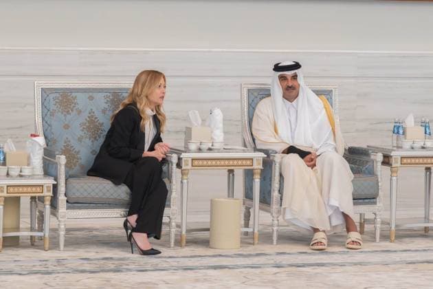 Qatar emir receives condolences at Lusail Palace Qatar s Emir Sheikh Tamim bin Hamad Al Thani receives delegations offering condolences following the death of former Emir Sheikh Hamad bin Khalifa Al Thani at Lusail Palace in Doha, Qatar, on July 14, 2026. The delegations included heads of state, official representatives, and senior officials paying their respects. Photo by Emiri Diwan Office apaimages Doha Doha Qatar 140726_Qatar_QPO_00(41) Copyright: xapaimagesxEmirixDiwanxOfficex xapaimagesx