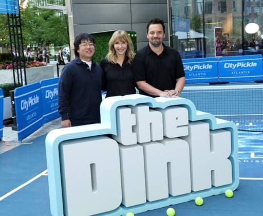 Aaron Chen, Mary Steenburgen Jake Johnson at a public appearance for THE DINK Photo Call for Apple TV, CityPickle at Hudson Yards, New York, NY, July 14, 2026. Photo By: Eli Winston Everett Collection THE DINK Photo Call for Apple TV PUBLICATIONXNOTxINxCANxCHNxFRAxITAxJPNxNORxPOLxRUSxESPxUKxUSA