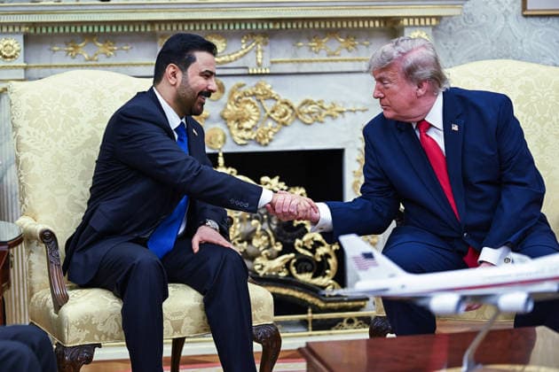 US President Donald Trump meets with Iraqi PM Ali al-Zaidi at the White House US President Donald Trump (R) shakes hands with Iraqi Prime Minister Ali al-Zaidi (L) during their meeting in the Oval Office of the White House in Washington, DC, USA, 14 July 2026. This is Ali al-Zaidi’s first foreign trip since he took office in May 2026. WASHINGTON DC United States  Copyright: xPool ABACAx