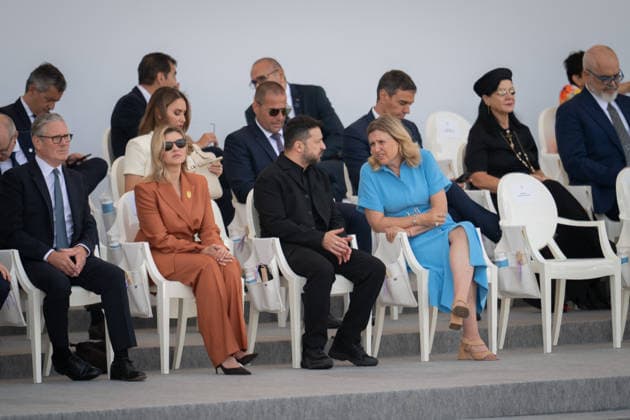 Bastille Day Parade - Place de la Concorde - Paris Ukrainian President s wife Olena Zelenska, Ukraine s President Volodymyr Zelensky, French President s wife Brigitte Macron during the annual Bastille Day military parade on the Champs-Elysees Avenue in Paris, France on July 14, 2026. Photo by Alexis Jumeau ABACAPRESS.COM. Paris France  Copyright: xJumeauxAlexis ABACAx