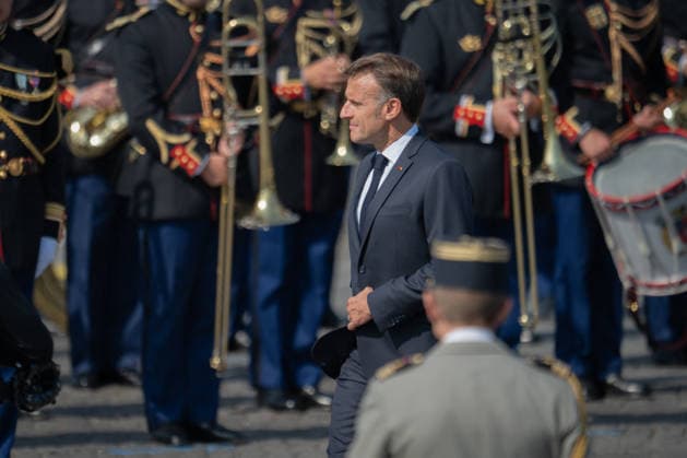 Bastille Day Parade - Place de la Concorde - Paris French President Emmanuel Macron during the annual Bastille Day military parade on the Champs-Elysees Avenue in Paris, France on July 14, 2026. Photo by Alexis Jumeau ABACAPRESS.COM. Paris France  Copyright: xJumeauxAlexis ABACAx