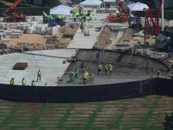 WASHINGTON, D.C. - JULY 14: View of the White House Helipad Construction on July 14, 2026 in Washington, D.C. Copyright: xmpi34x