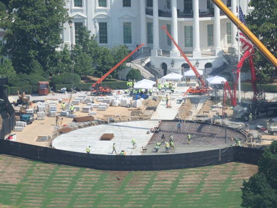 WASHINGTON, D.C. - JULY 14: View of the White House Helipad Construction on July 14, 2026 in Washington, D.C. Copyright: xmpi34x