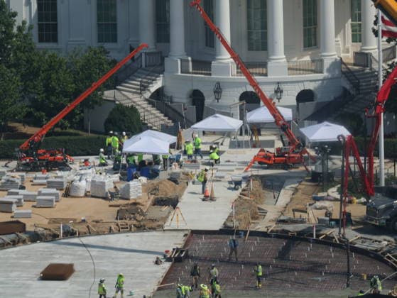 WASHINGTON, D.C. - JULY 14: View of the White House Helipad Construction on July 14, 2026 in Washington, D.C. Copyright: xmpi34x