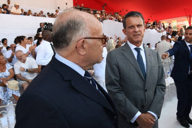 Commemoration of tenth anniversary of the Nice bombing Bernard Cazeneuve and Manuel Valls attend the ceremony to commemorate the tenth anniversary of the Nice truck-ramming attack on July 14, 2026 in Nice, France, which killed 86 people and injured 458 others on the Promenade des Anglais during the national holiday, marking the deadliest attack in Nice s history and the second deadliest in France under the Fifth Republic. Photo by Bruno Bebert Pool ABACAPRESS.COM Nice France  Copyright: xPool ABACAx