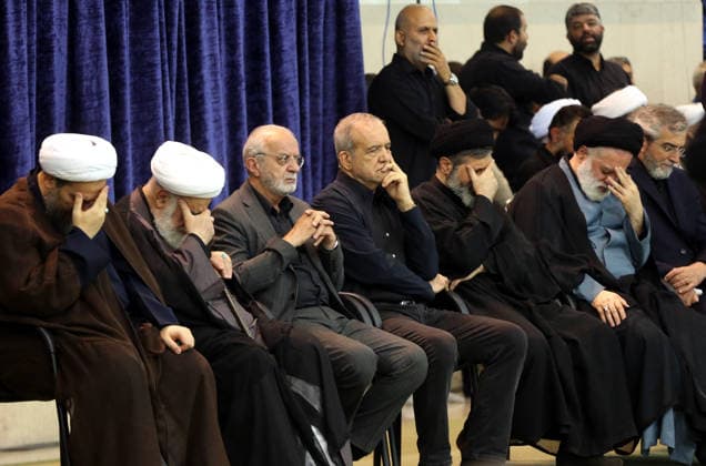 Memorial ceremony held in Tehran for former Iranian Leader Ali Khamenei TEHRAN, IRAN - JULY 14: (RESTRICTIONS: No Access Israel Media Persian Language TV Stations Outside Iran Strictly No Access BBC Persian VOA Persian Manoto TV Iran International TV) A memorial ceremony is held at the Imam Khomeini Mosalla Mosque for former Iranian leader Ali Khamenei, who lost their lives in a US-Israeli airstrike, with former Iranian President Mahmoud Ahmadinejad (not seen) attending the event, in Tehran, capital of Iran, on July 14, 2026. Fatemeh Bahrami Anadolu Tehran Iran. Editorial use only. Please get in touch for any other usage.  Copyright: x2026xAnadoluxFatemehxBahramix