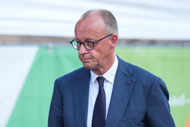 14.07.2026, xydrx, Gedenkveranstaltung, 5. Jahrestag der Flut im Ahrtal, Bad Neuenahr-Ahrweiler: Friedrich Merz (Bundeskanzler der Bundesrepublik Deutschland) *** July 14, 2026, xydrx, memorial event, 5th anniversary of the flood in the Ahr Valley, Bad Neuenahr-Ahrweiler, Friedrich Merz, Chancellor of the Federal Republic of Germany Copyright: HMBxMedia YannisxDreimann