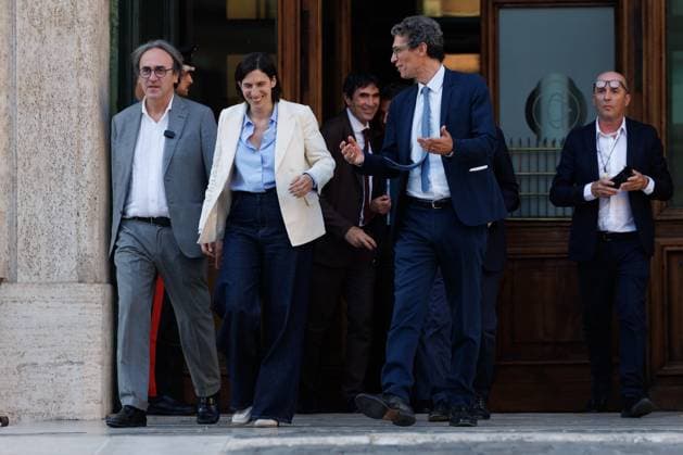 July 14, 2026, Rome, Roma, Italy: Opposition leaders participate in the sit-in oo¡ooeÃ¢oeoÂ¤Ã¢oeÃ¢¢˜The Night of Democracyoo¡ooeÃ¢oeoÂ¤Ã¢oeÃ¢¢˜ against the reform of the electoral law. In the photo Elly Schlein, Angelo Bonelli and Riccardo Magi Rome, 14 07 26 Rome Italy  - ZUMAa289 20260714_zia_a289_165 Copyright: xFrancescoxFotiax xAgfx