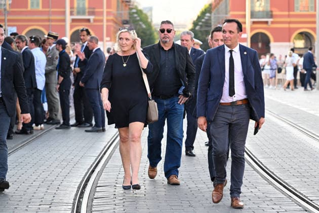 Marine Le Pen at the ceremony commemorating the tenth anniversary of the Nice attack on July 14, 2026. The July 14, 2016, attack in Nice was an Islamist-inspired terrorist mass killing, involving a truck ramming into the crowd, which took place 8 months after the attacks of November 13, 2015. It occurred on the evening of Bastille Day, on the Promenade des Anglais. The attack killed 86 people, injured 458,² and targeted adults, children, and infants alike.³ It ended when the terrorist was shot and killed by police. It is the deadliest attack in the history of Nice,4 and the second deadliest in France under the Fifth Republic. Bruno Bebert Bestimage Ceremony to commemorate the tenth anniversary of the Nice bombing on July 14, 2026. The atta  Copyright: xBrunoxBebertx xBestimagexBrunoxBebertx xBestimagex
