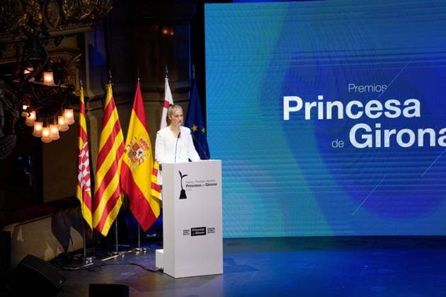 Spanish King Felipe VI and Queen Letizia with Princess of Asturias Leonor de Borbon and Princess Sofia de Borbon attending Princess of Girona Awards 2026 in Barcelona on Tuesday, 14 July 2026 Cordon Press 