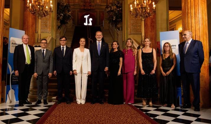 Spanish King Felipe VI and Queen Letizia with Princess of Asturias Leonor de Borbon and Princess Sofia de Borbon attending Princess of Girona Awards 2026 in Barcelona on Tuesday, 14 July 2026 Cordon Press 