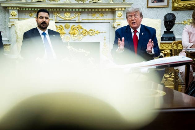 July 14, 2026, Washington, District Of Columbia, USA: US President Donald Trump (R) during a meeting with Iraqi Prime Minister Ali al-Zaidi (L) in the Oval Office of the White House in Washington, DC, USA, 14 July 2026. This is Ali al-ZaidiÃ¢â‚¬â ¢s first foreign trip since he took office in May 2026 Washington USA  - ZUMAs152 20260714_faa_s152_033 Copyright: xGraemexSloanx-xPoolxviaxCNPx