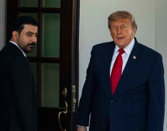 July 14, 2026, Washington, District Of Columbia, USA: United States President Donald J Trump greets Prime Minister of the Republic of Iraq Ali al-Zaidi at the White House in Washington, DC, USA, on July 14 2026 Washington USA  - ZUMAs152 20260714_faa_s152_042 Copyright: xAndrewxThomasx