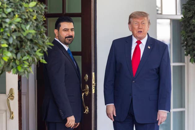 July 14, 2026, Washington, District Of Columbia, USA: US President Donald Trump greets Iraqi Prime Minister Ali al-Zaidi outside the West Wing of the White House in Washington, DC, USA, 14 July 2026. This is Ali al-Zaidi™s first foreign trip since he took office in May 2026 Washington USA  - ZUMAs152 20260714_faa_s152_058 Copyright: xJimxLoScalzox-xPoolxviaxCNPx