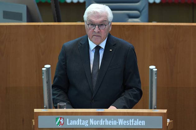 Gedenkstunde Hochwasserkatastrophe am 14.07.2026 im Landtag Nordrhein-Westfalen in Düsseldorf Frank-Walter Steinmeier ( Bundespräsident ) während der Gedenkstunde im Landtag Nordrhein-Westfalen. *** Memorial service for the flood disaster on July 14, 2026, at the State Parliament of North Rhine-Westphalia in Düsseldorf; Frank-Walter Steinmeier, Federal President, during the memorial service at the State Parliament of North Rhine-Westphalia xRx