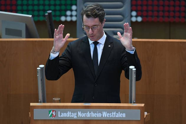 Gedenkstunde Hochwasserkatastrophe am 14.07.2026 im Landtag Nordrhein-Westfalen in Düsseldorf Hendrik Wüst ( Ministerpräsident NRW ) während der Gedenkstunde im Landtag Nordrhein-Westfalen. *** Memorial service for the flood disaster on July 14, 2026, at the North Rhine-Westphalia State Parliament in Düsseldorf; Hendrik Wüst, Minister President of North Rhine-Westphalia, during the memorial service at the North Rhine-Westphalia State Parliament xRx