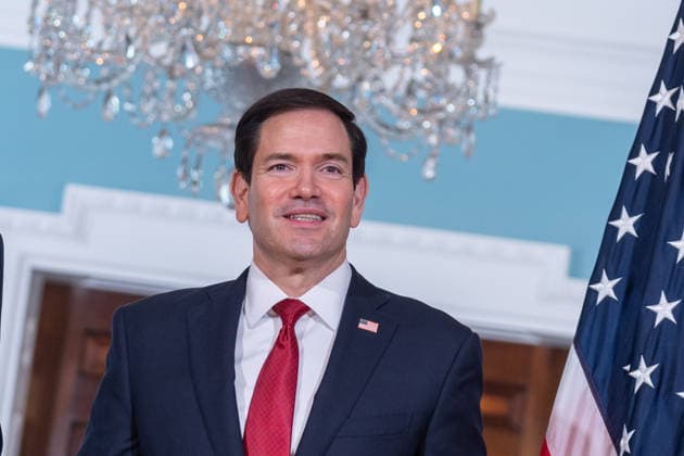Marco Rubio meets Jordanian FM Safadi at State Department in Washington DC WASHINGTON DC, UNITED STATES - JULY 14: U.S. Secretary of State Marco Rubio (R) greets Jordanian Deputy Prime Minister and Foreign Minister Ayman Safadi ahead of their bilateral meeting at the U.S. State Department in Washington, D.C., United States, on July 14, 2026. Mehmet Eser Anadolu Washington DC United States. Editorial use only. Please get in touch for any other usage.  Copyright: x2026xAnadoluxMehmetxEserx